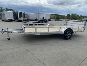 New 2025 H&H Aluminum 82”x14’ 3k Rail Side Utility Trailer