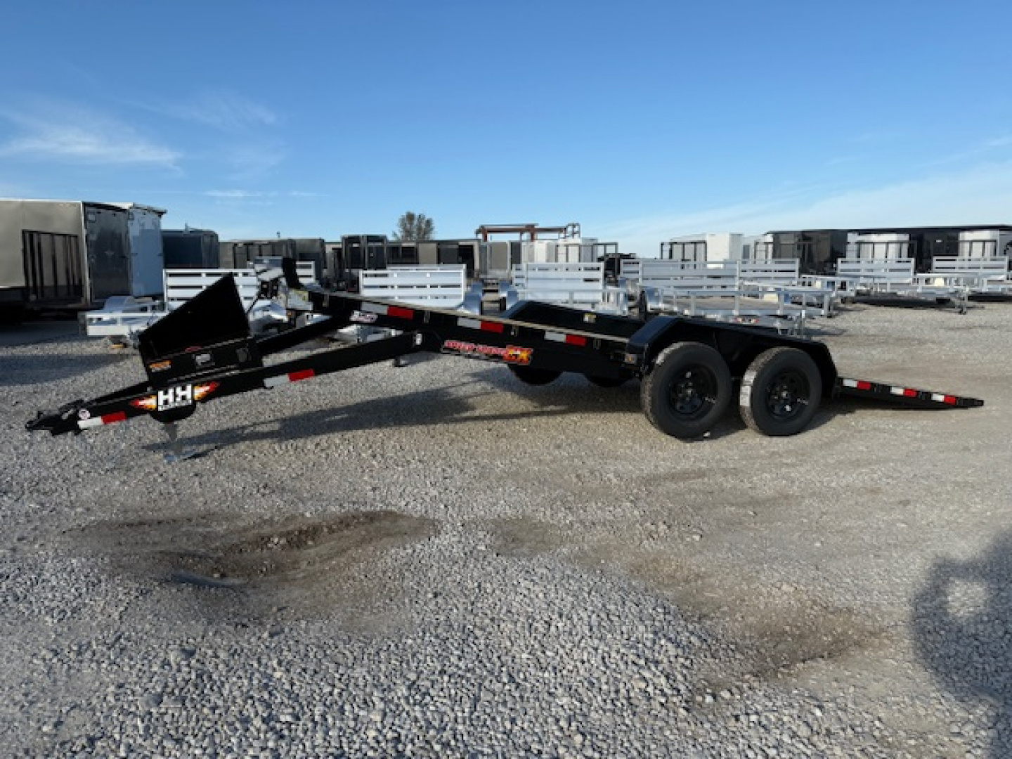 New 2026 H&H 82"x20' 7k Electric Tilt Speed Loader Car Hauler Trailer