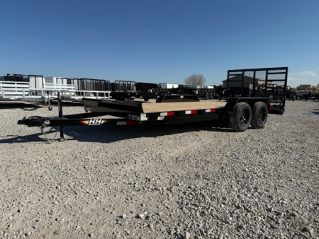 New 2026 H&H Black 82 X16'+2' 7k Car Hauler Trailer