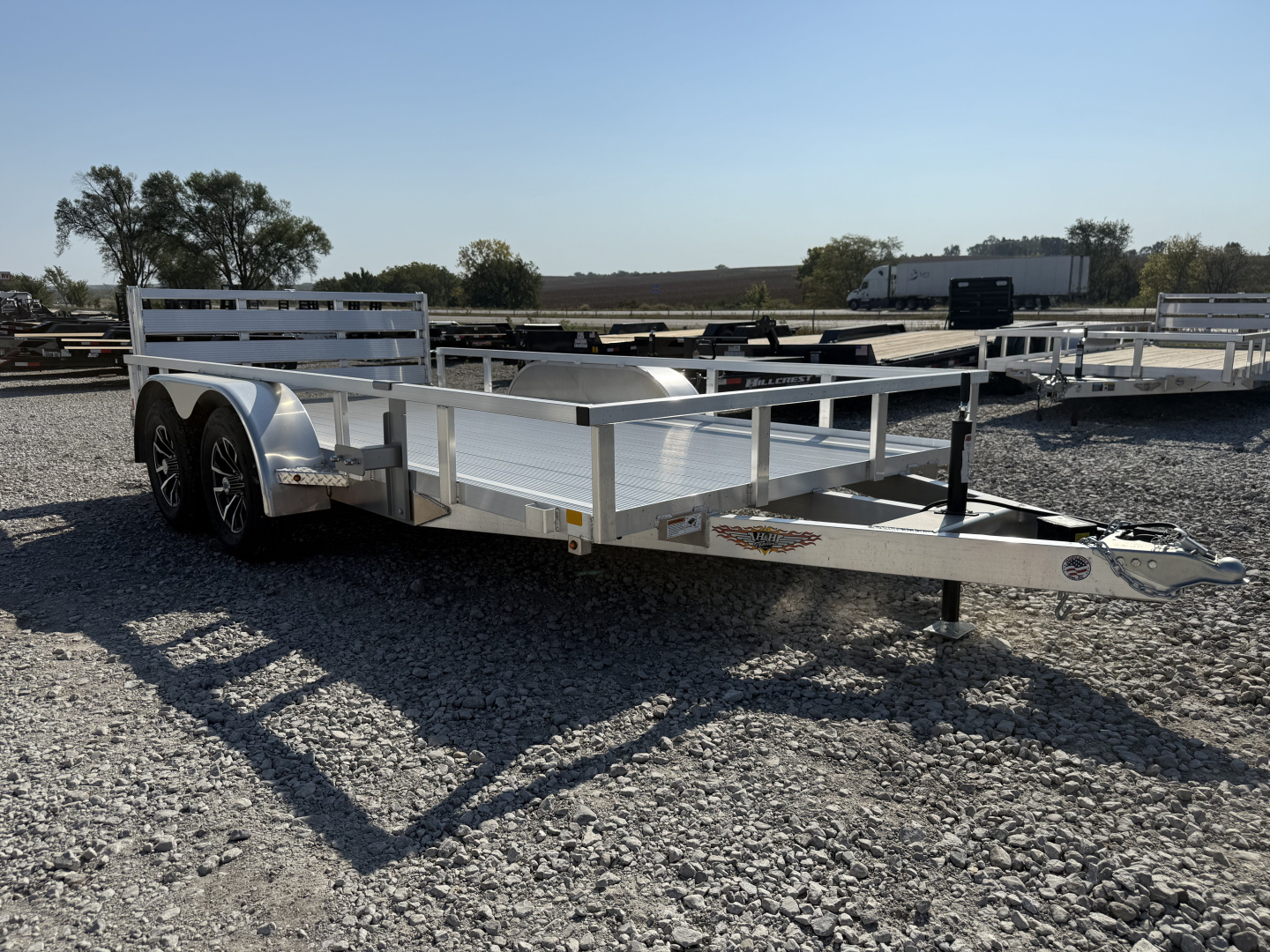 New 2025 H&H Aluminum 82"x14' 7k Rail Side Utility Trailer