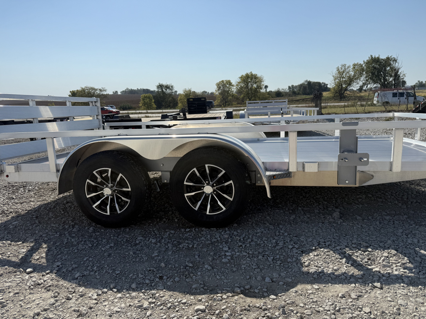 New 2025 H&H Aluminum 82"x14' 7k Rail Side Utility Trailer