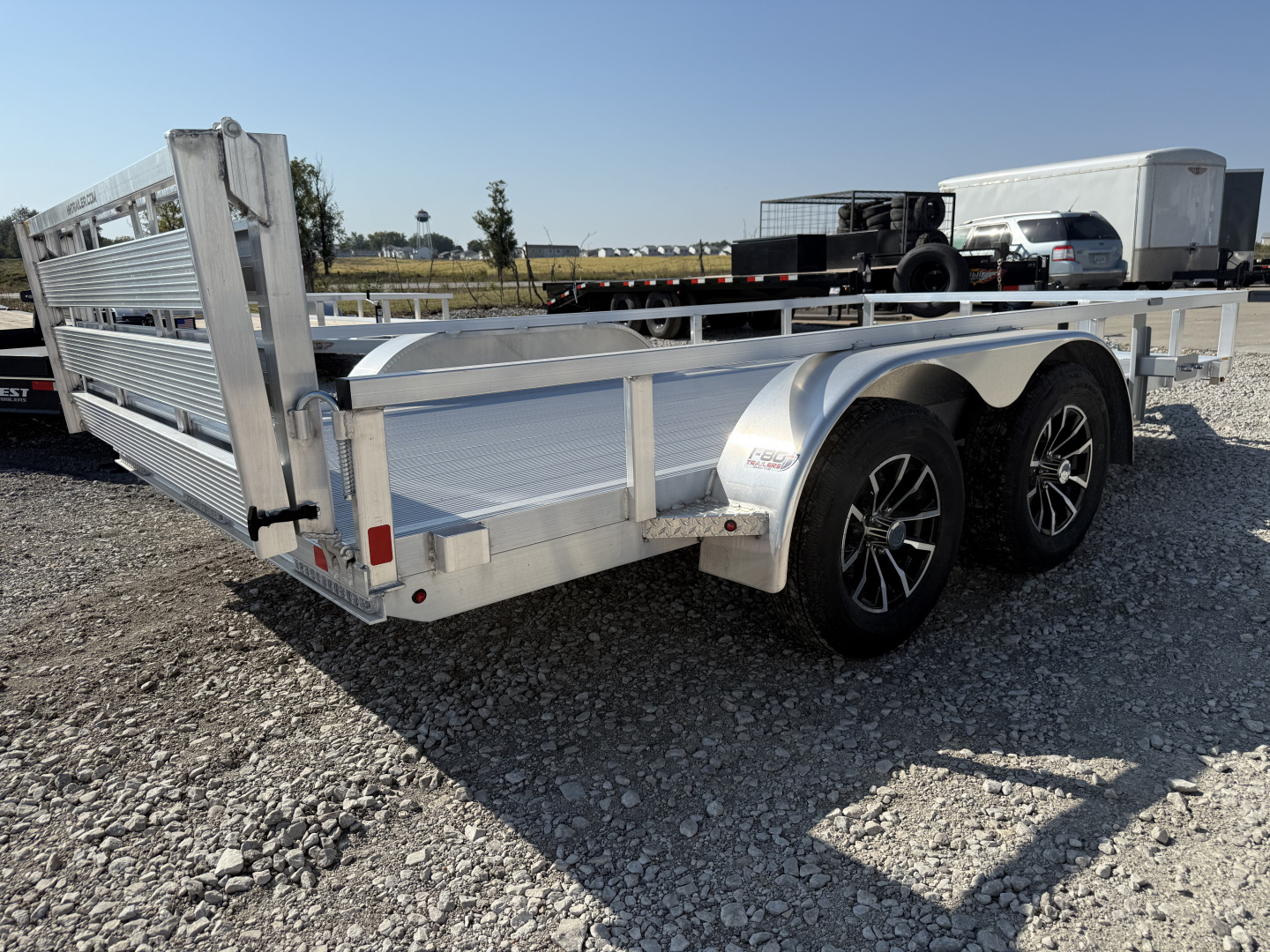New 2025 H&H Aluminum 82"x14' 7k Rail Side Utility Trailer
