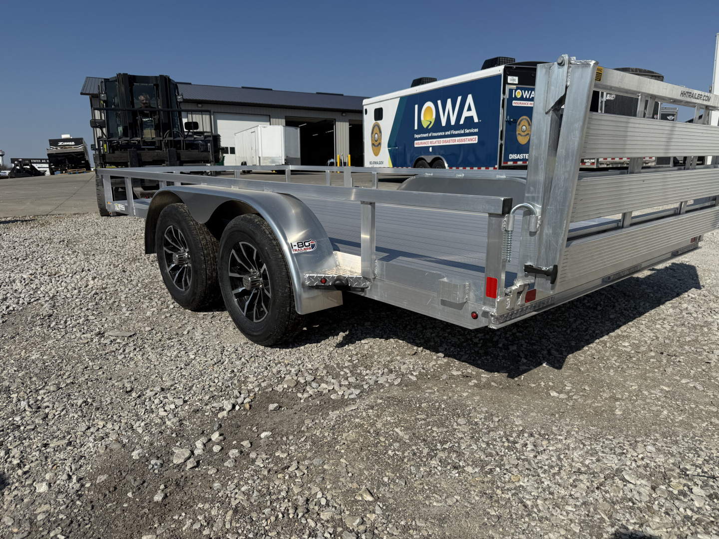 New 2025 H&H Aluminum 82"x14' 7k Rail Side Utility Trailer