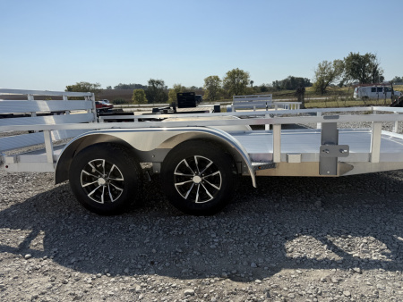 New 2025 H&H Aluminum 82"x14' 7k Rail Side Utility Trailer