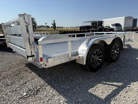 New 2025 H&H Aluminum 82"x14' 7k Rail Side Utility Trailer