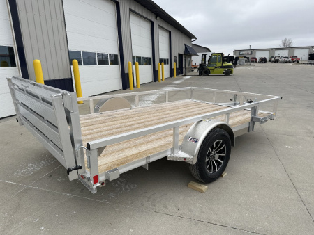 New 2025 H&H Aluminum 82"x12' 3k Rail Side Utility Trailer