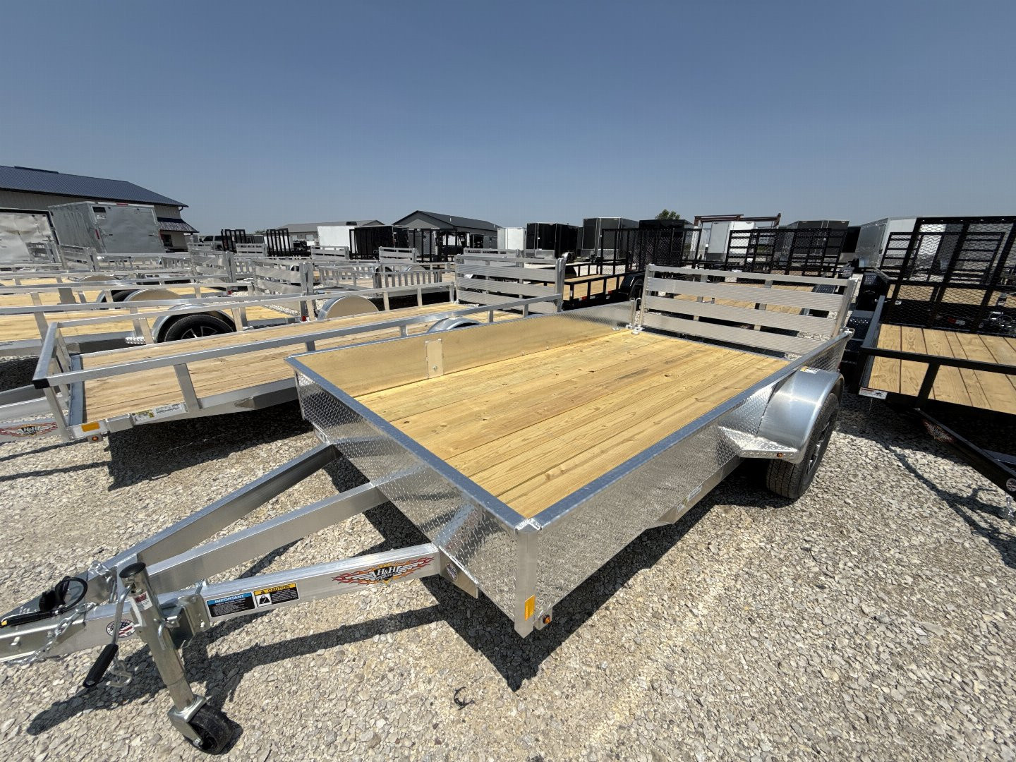 New 2025 H&H Aluminum 76"x12' 3k Solid Side Utility Trailer