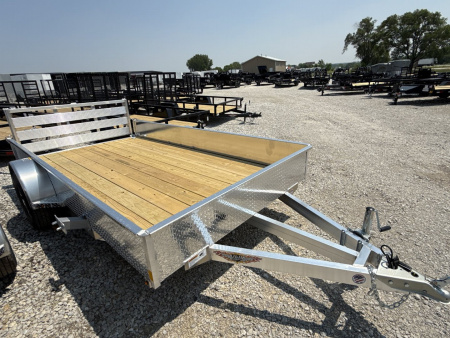 New 2025 H&H Aluminum 76"x12' 3k Solid Side Utility Trailer