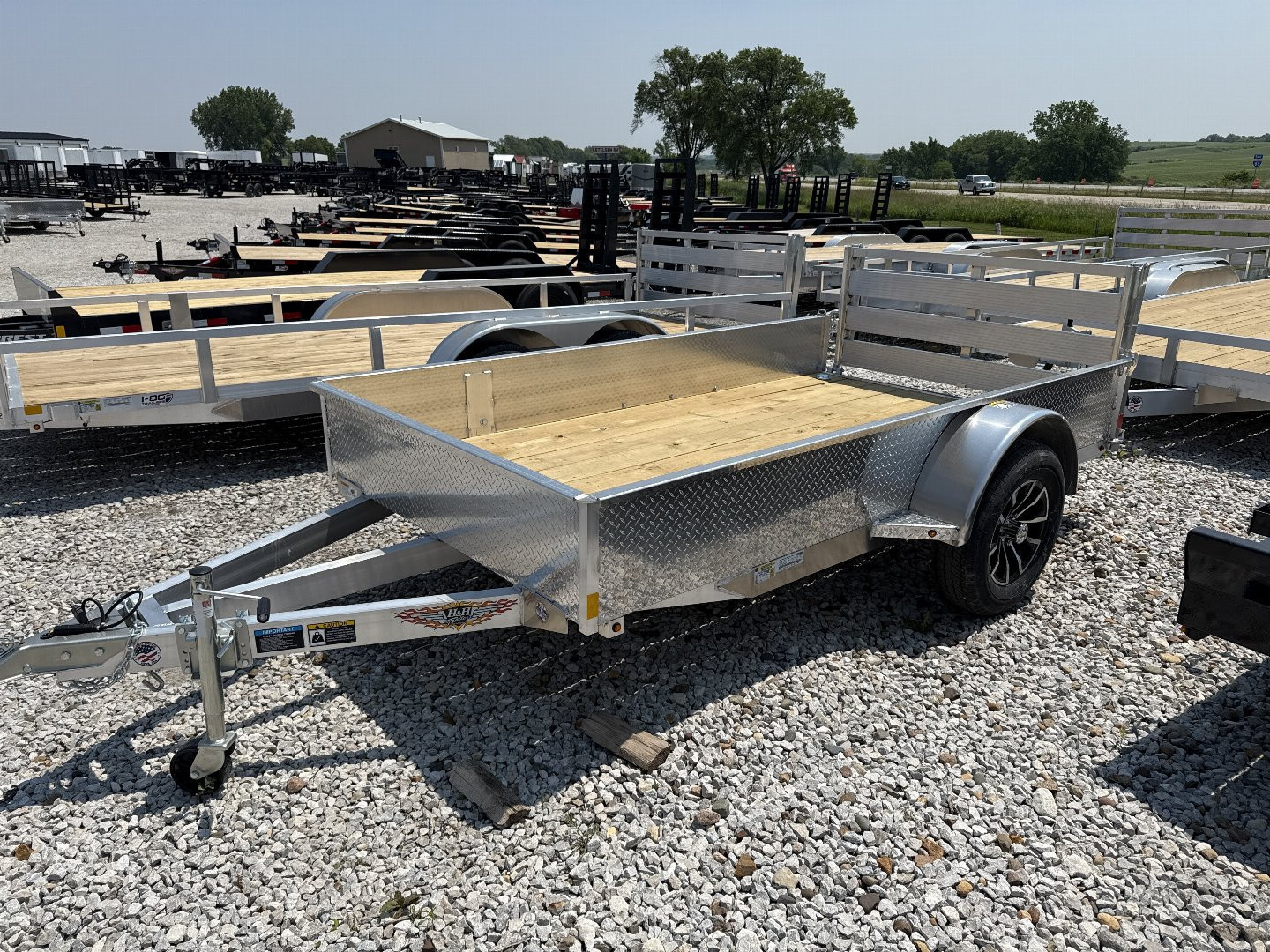 New 2025 H&H Aluminum 66"x10' 3k Solid Side Utility Trailer