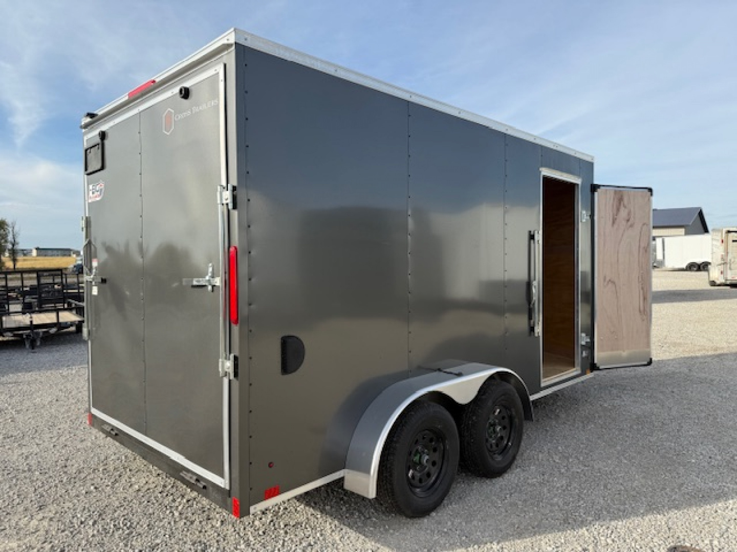 New 2026 Cross Charcoal 7'x14' 7k Beta Flat Top V-Nose Enclosed Cargo Trailer