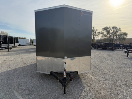 New 2026 Cross Charcoal 7'x14' 7k Beta Flat Top V-Nose Enclosed Cargo Trailer