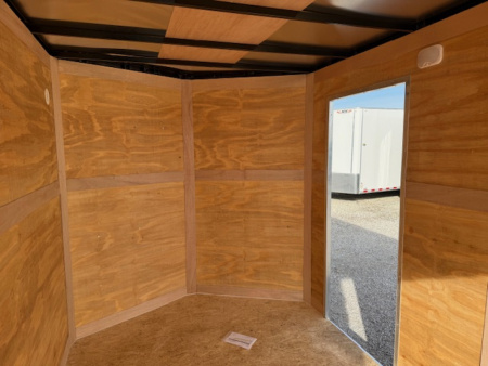 New 2026 Cross Charcoal 7'x14' 7k Beta Flat Top V-Nose Enclosed Cargo Trailer