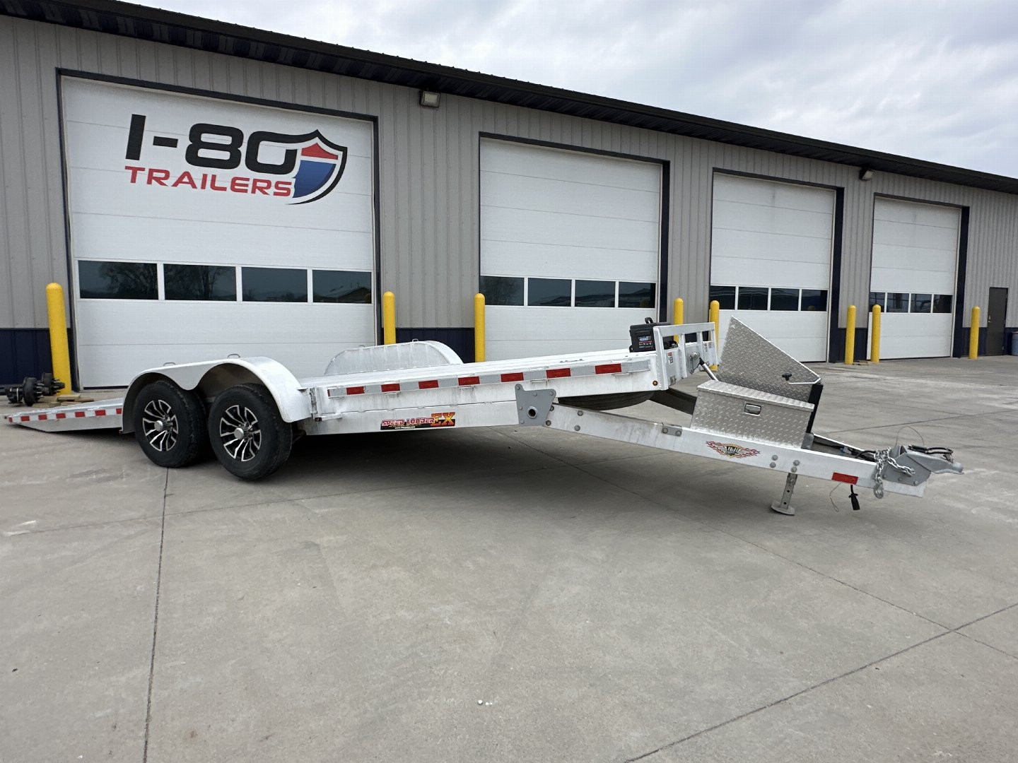 Used 2023 H&H Trailers Aluminum 82"x22' 10k Electric Tilt Speed Loader Car Hauler Trailer