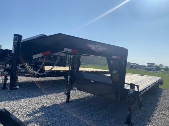Used 2025 H&H Trailers 102"x20'+5' 16k Low Profile Dovetail Super Deluxe Ramps Gooseneck Flatbed Deckover Trailer