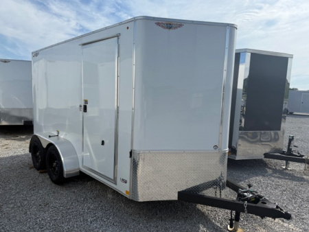 New 2025 H&H 6'x12' 7k Flat Top V-Nose Enclosed Cargo Trailer