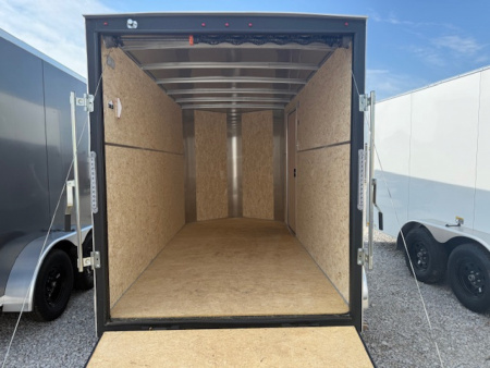 New 2025 H&H 6'x12' 7k Flat Top V-Nose Enclosed Cargo Trailer