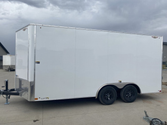 New 2025 H&H 8.5'x16' 10k Flat Top V-Nose Enclosed Cargo Trailer