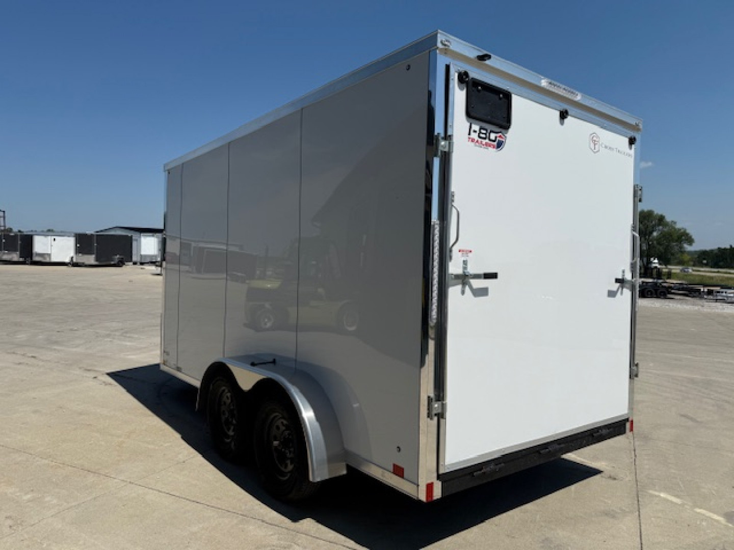New 2026 Cross White 7'x14' 7k Alpha Flat Top V-Nose Enclosed Cargo Trailer