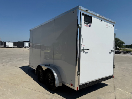 New 2026 Cross White 7'x14' 7k Alpha Flat Top V-Nose Enclosed Cargo Trailer