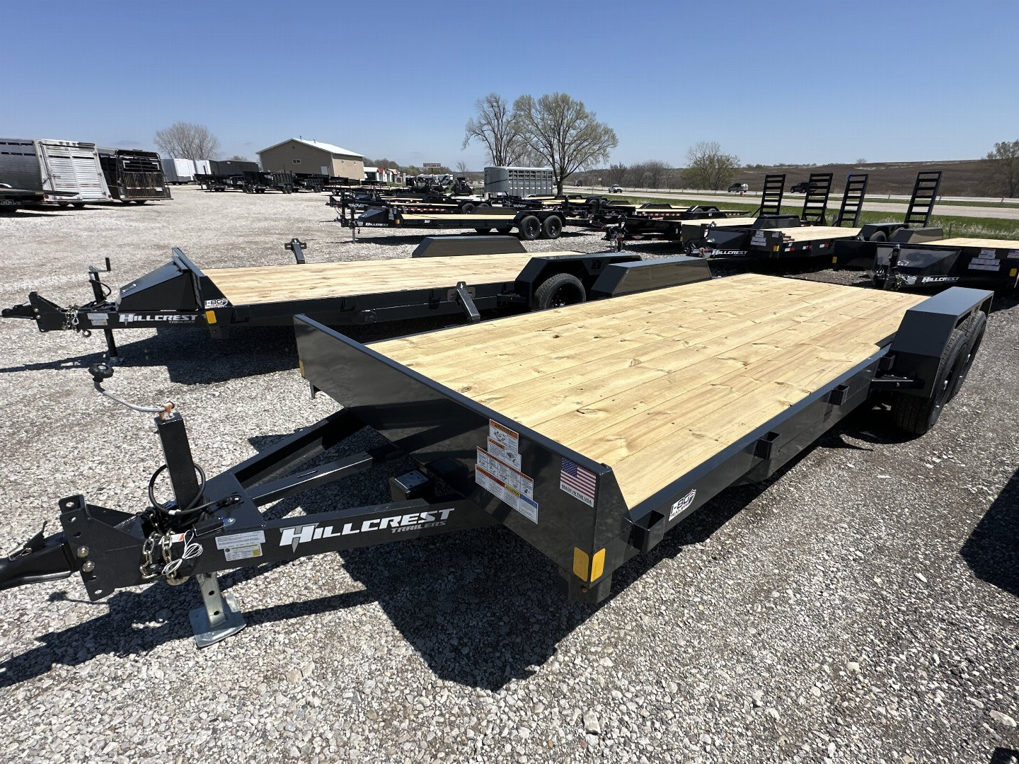 New 2025 Hillcrest 82"x18'+2' 10k Car Hauler Trailer