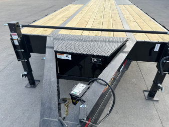New 2025 H&H 102"x20'+5' 22.5k Heavy Duty Low Profile Dovetail Super Deluxe Ramps Deckover Flatbed Trailer