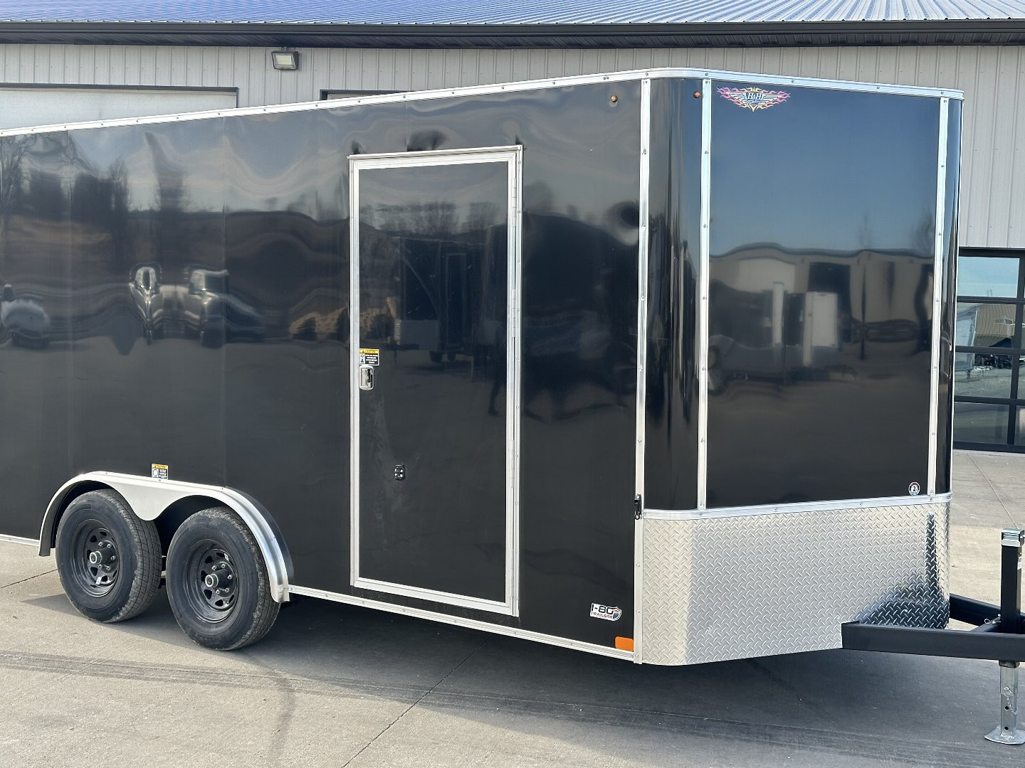 New 2025 H&H 8.5'x16' 10k Flat Top V-Nose Enclosed Cargo Trailer