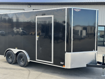 New 2025 H&H 8.5'x16' 10k Flat Top V-Nose Enclosed Cargo Trailer