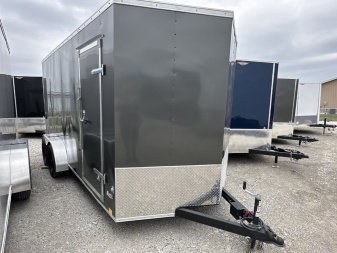 New 2025 Cross 7'x16' 7k Beta Series Flat Top V-Nose Enclosed Cargo Trailer