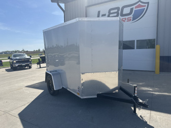 New 2025 Cross 5'x8' 3k Beta Series Flat Top V-Nose Enclosed Cargo Trailer