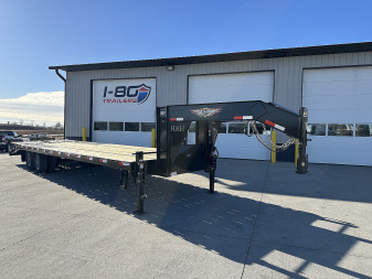 New 2025 H&H 102 x25'+5' 25.9k Heavy Duty Low Profile Dovetail Super Deluxe Ramps Gooseneck Deckover Flatbed Trailer