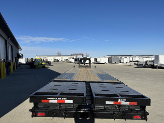 New 2025 H&H 102"x25'+5' 25.9k Heavy Duty Low Profile Dovetail Super Deluxe Ramps Gooseneck Deckover Flatbed Trailer