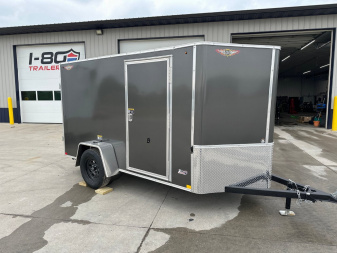 New 2025 H&H Trailers 5'x10' 3k Flat Top V-Nose Enclosed Cargo Trailer