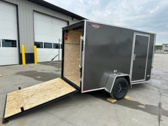 New 2025 H&H Trailers 5'x10' 3k Flat Top V-Nose Enclosed Cargo Trailer