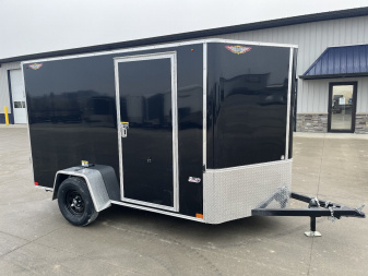 New 2025 H&H 6'x10' 3k Flat Top V-Nose Enclosed Cargo Trailer