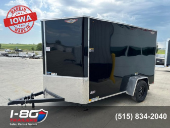 New 2025 H&H 6'x10' 3k Flat Top V-Nose Enclosed Cargo Trailer