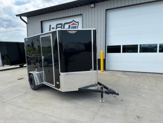 New 2025 H&H 6'x10' 3k Flat Top V-Nose Enclosed Cargo Trailer