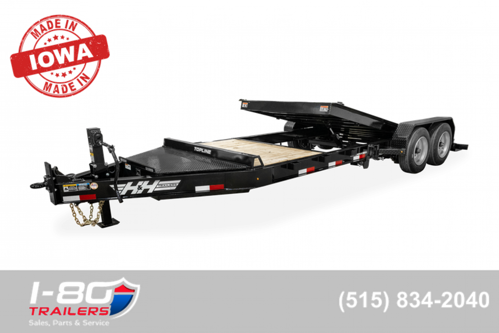 New 2025 H&H Trailers 82"x16'+6' 15.4k Topline I-Beam Tilt Equipment Trailer