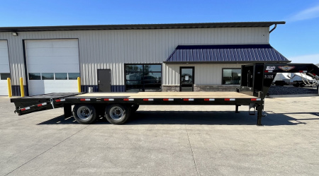 New 2025 H&H Trailers 102 x20'+5' 24k Heavy Duty Low Profile Super Deluxe Ramps Gooseneck Deckover Flatbed Trailer
