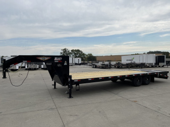 New 2025 H&H Trailers 102"x20'+5' 16k Low Profile Dovetail Super Deluxe Ramps Gooseneck Flatbed Deckover Trailer
