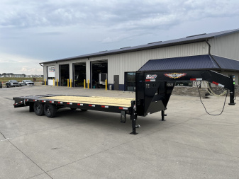 New 2025 H&H Trailers 102"x20'+5' 16k Low Profile Dovetail Super Deluxe Ramps Gooseneck Flatbed Deckover Trailer