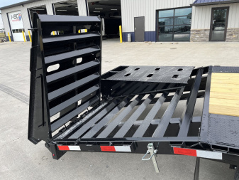New 2025 H&H Trailers 102"x20'+5' 16k Low Profile Dovetail Super Deluxe Ramps Gooseneck Flatbed Deckover Trailer