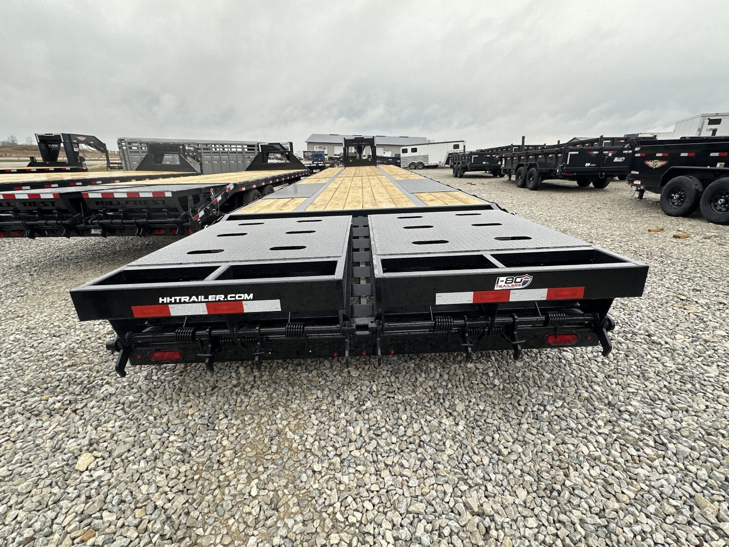 New 2025 H&H Trailers 102"x35'+5' 24k Heavy Duty Low Profile Dovetail Super Deluxe Ramps Gooseneck Deckover Flatbed Trailer