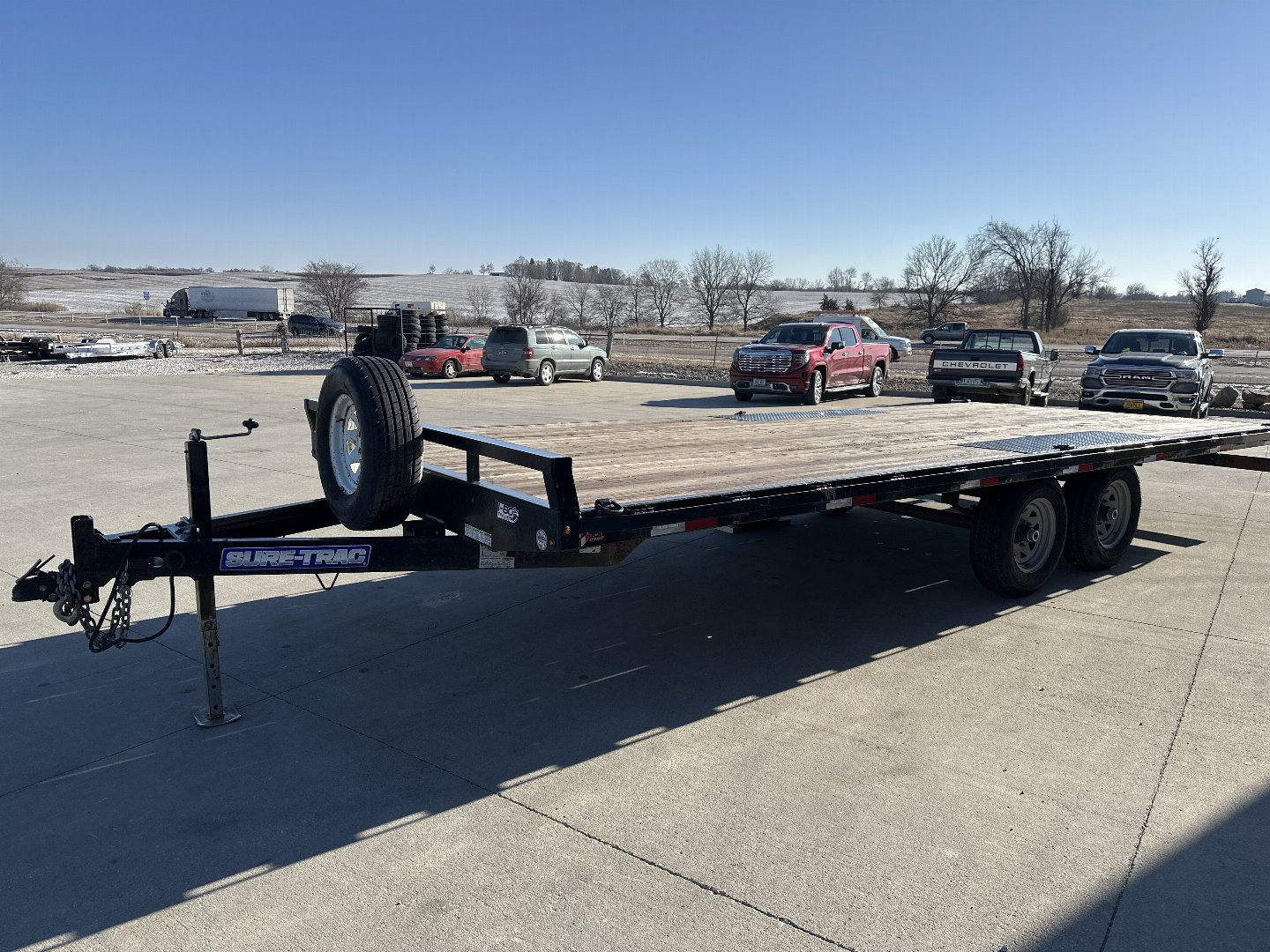 Used 2021 Sure-Trac 102"x20' 10k Standard Duty Deckover Flatbed Trailer