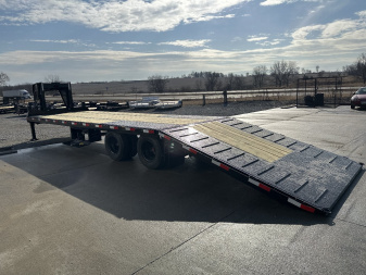 New 2025 H&H Trailers 102"x23'+9' 24k Hydraulic Tail Gooseneck Deckover Flatbed Trailer