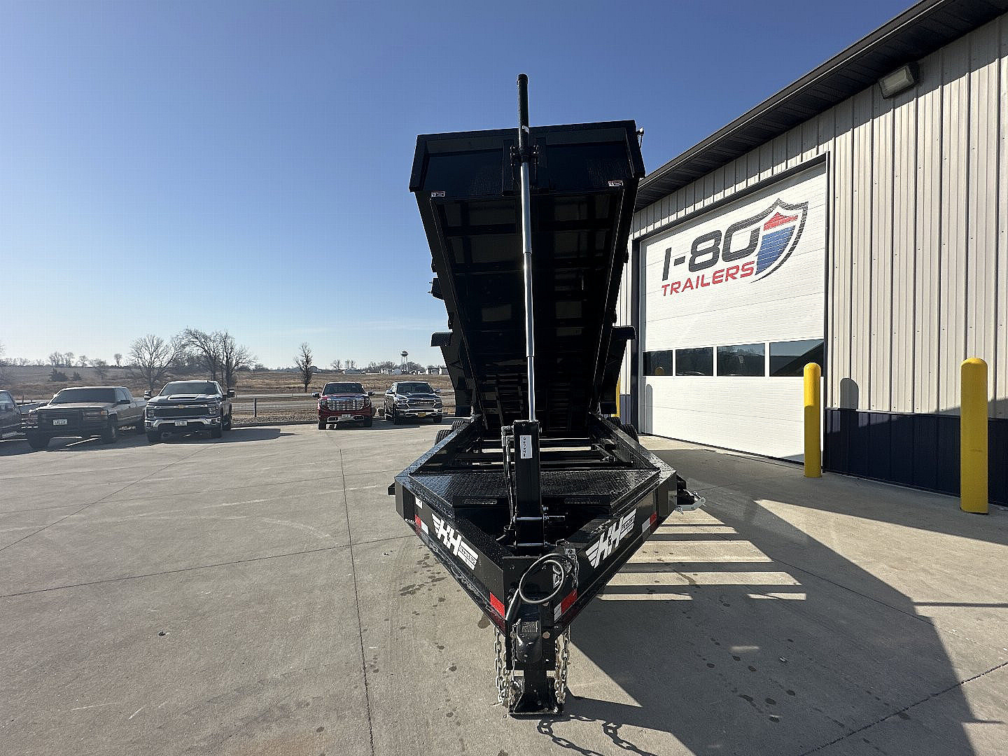 New 2025 H&H Black 83"x16' 22k Topline Telescopic I-Beam Dump Trailer