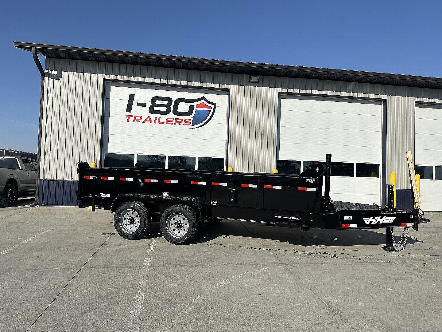 New 2025 H&H Black 83"x16' 22k Topline Telescopic I-Beam Dump Trailer