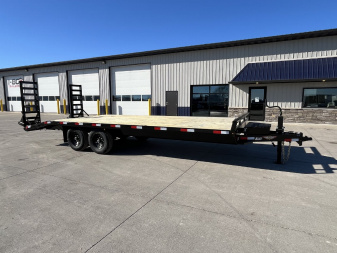 New 2025 H&H Trailers 102"x18'+4' 14k Standard Duty Deckover Flatbed Trailer