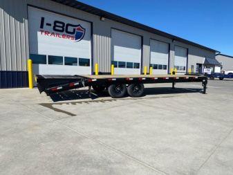 New 2025 H&H Trailers 102"x20'+5' 15.5k Low Profile Dovetail Super Deluxe Ramps Bumper Pull Deckover Flatbed Trailer
