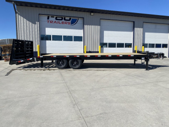 New 2025 H&H Trailers 102"x20'+5' 15.5k Low Profile Dovetail Super Deluxe Ramps Bumper Pull Deckover Flatbed Trailer