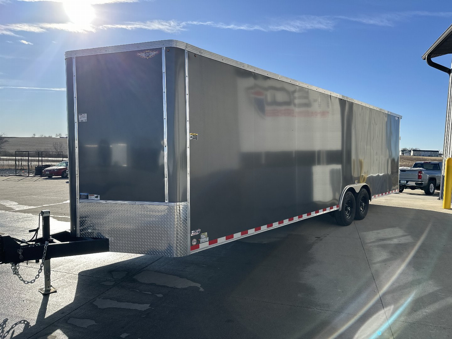 New 2025 H&H Trailers 8.5'x28' 14k Flat Top V-Nose Enclosed Car Hauler Trailer